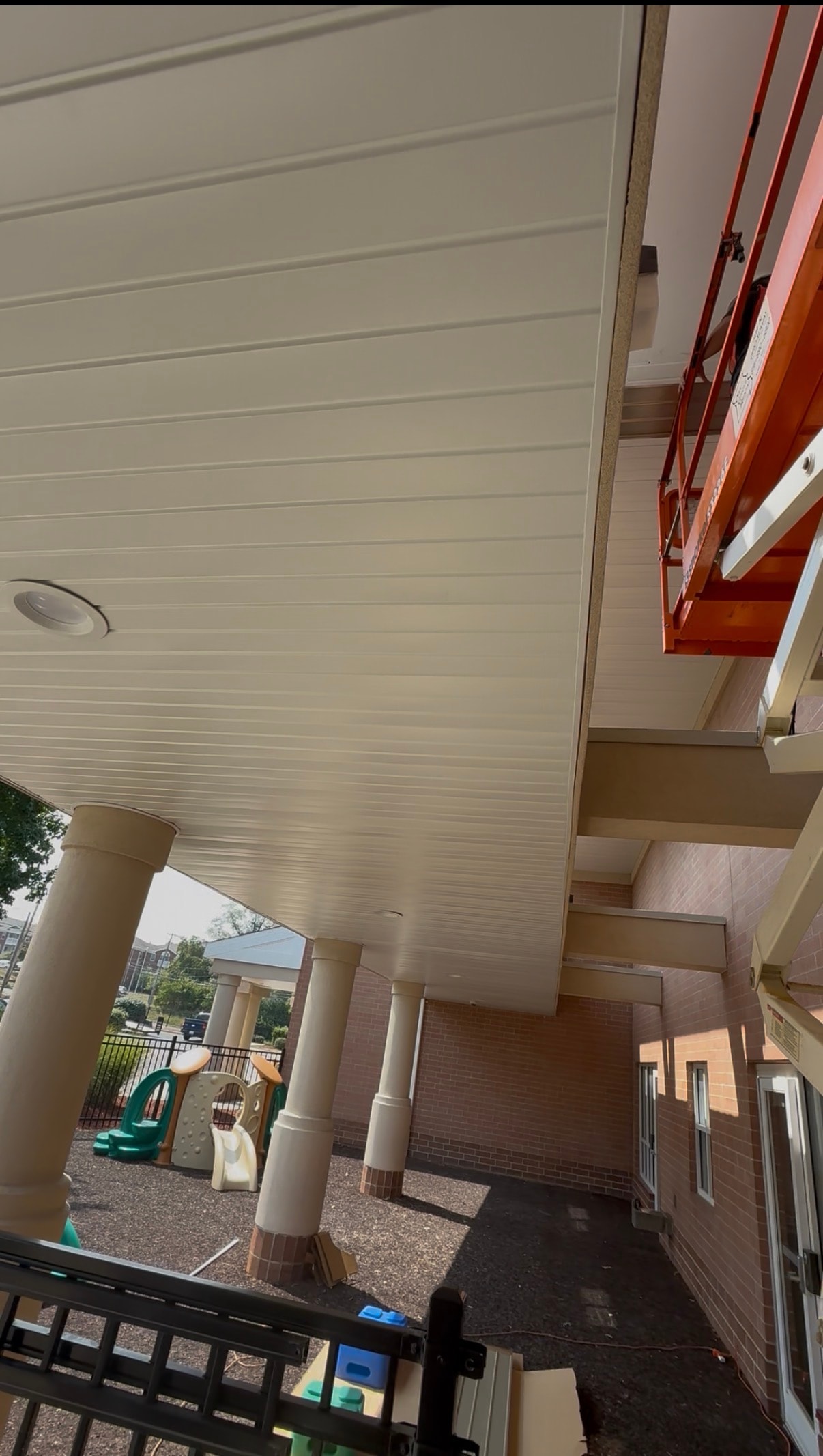 Completed soffit installation — Guadalupe Centers