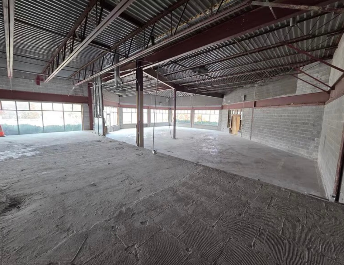 Westbrooke Shopping Center — interior renovation with exposed steel framing