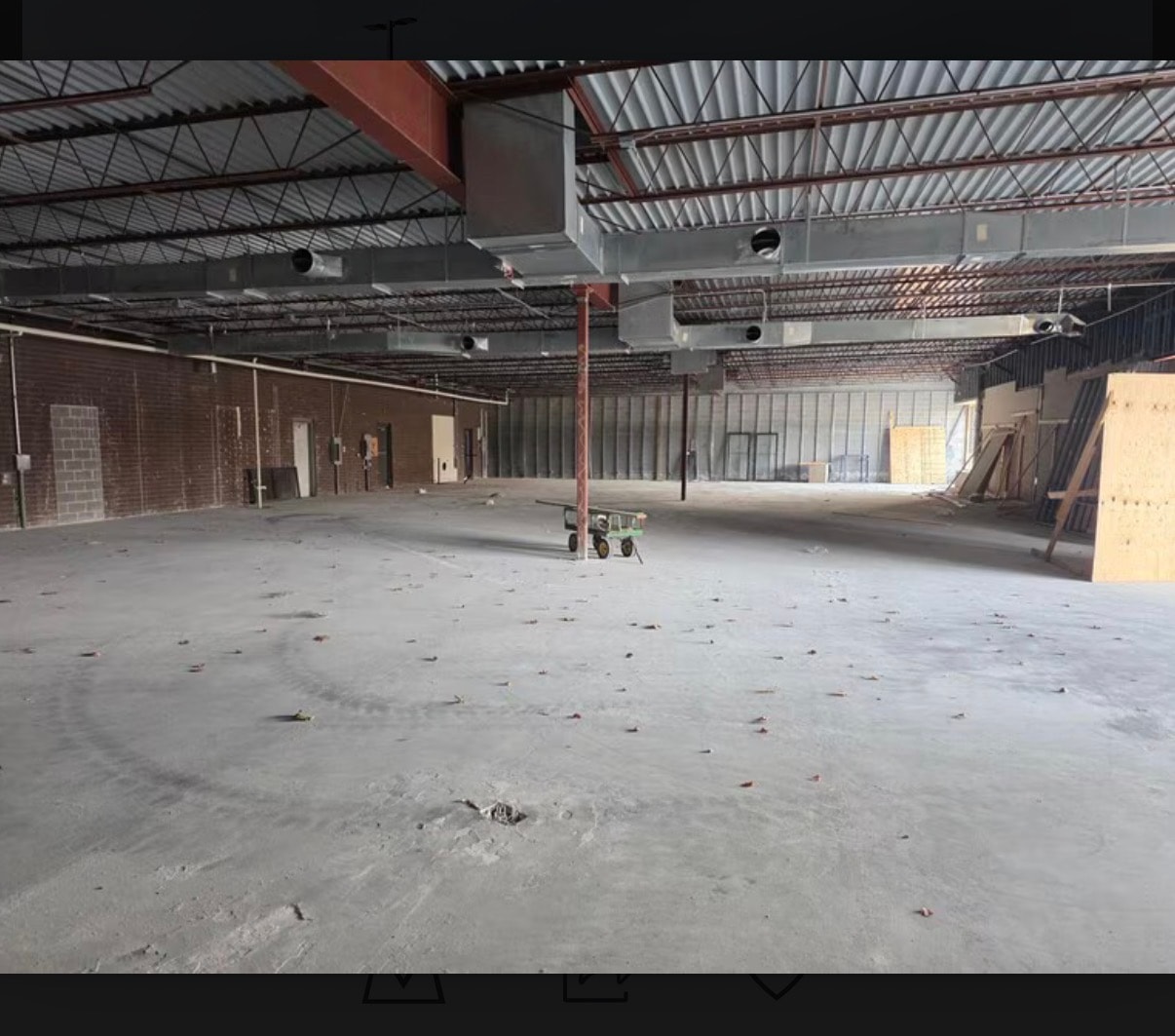 Westbrooke Shopping Center — interior with HVAC ductwork installed